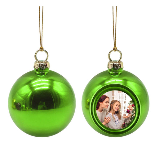Kerstbal groen met foto