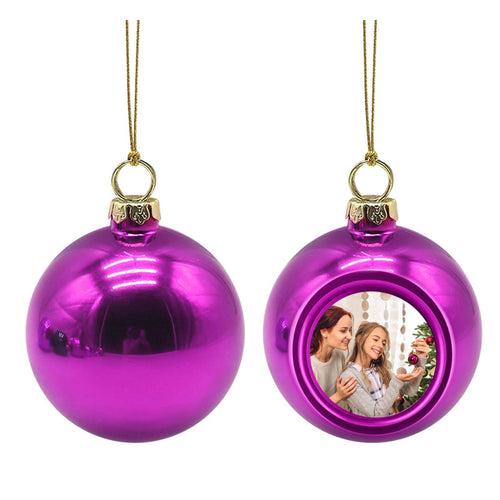 Kerstbal roze met foto